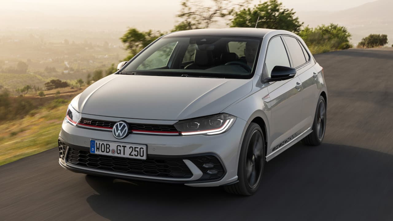 VW Polo GTI in Silver Grey Driving