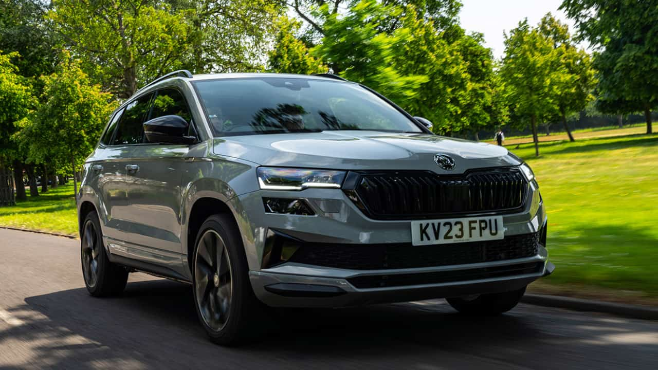 Skoda Karoq Grey Driving