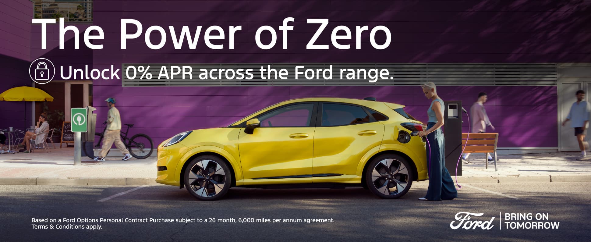 yellow ford side view- 0% APR promotion